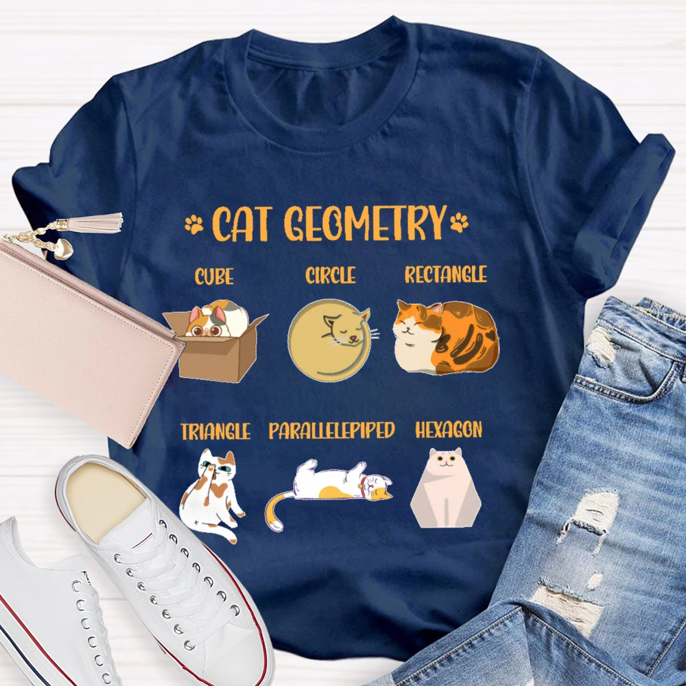 Cat Geometry Math Teacher T-shirt
