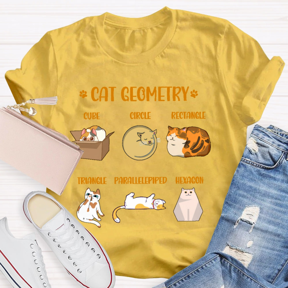 Cat Geometry Math Teacher T-shirt