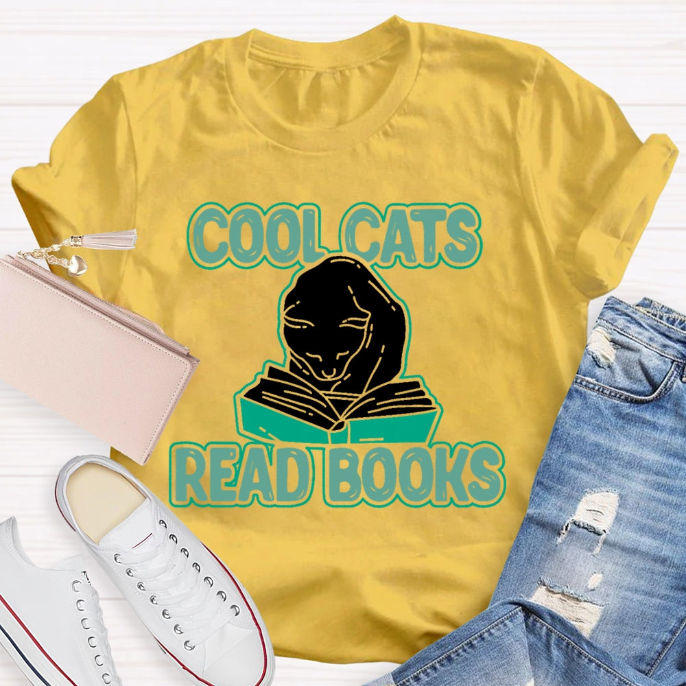 Cool Cats Read Books T-shirt