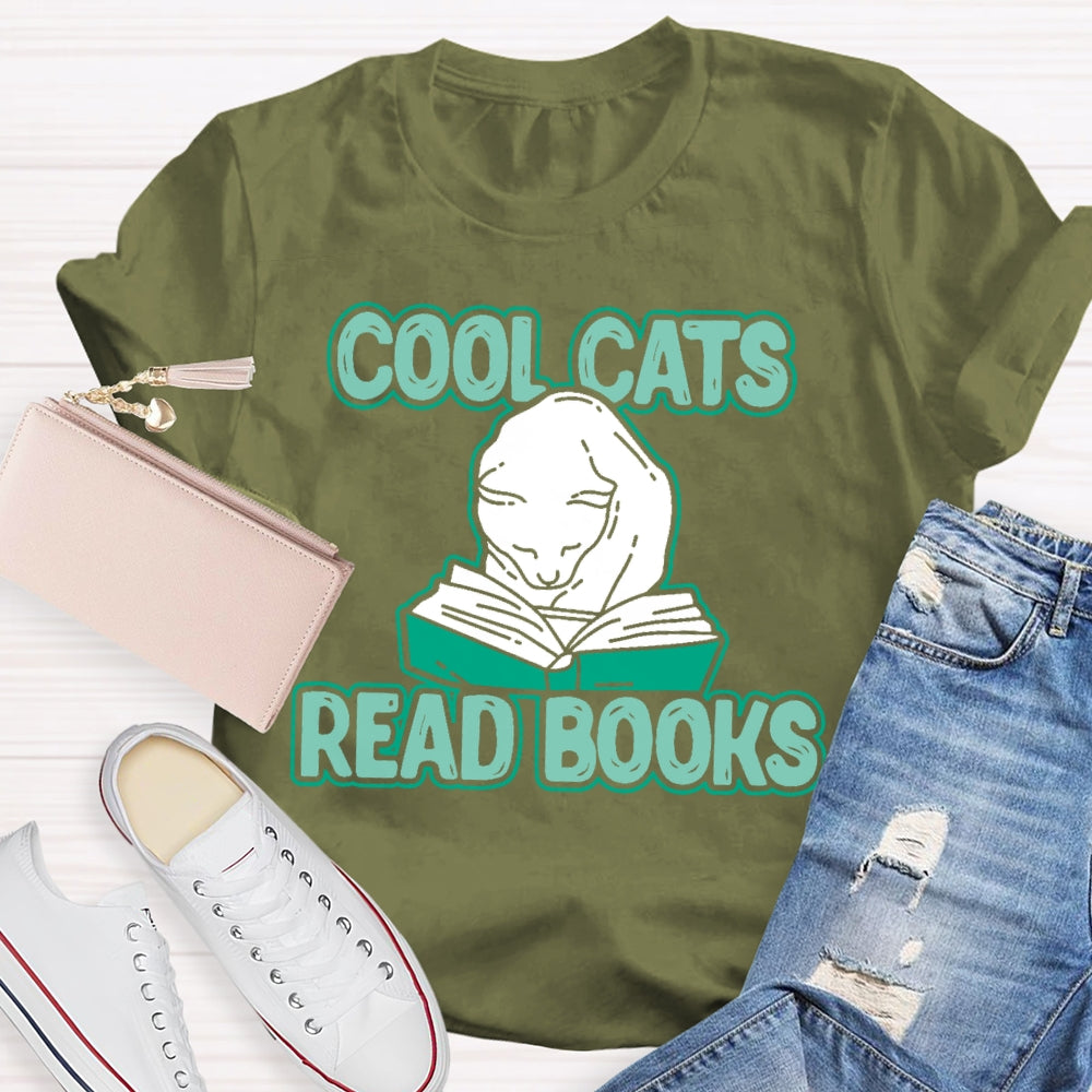 Cool Cats Read Books T-shirt