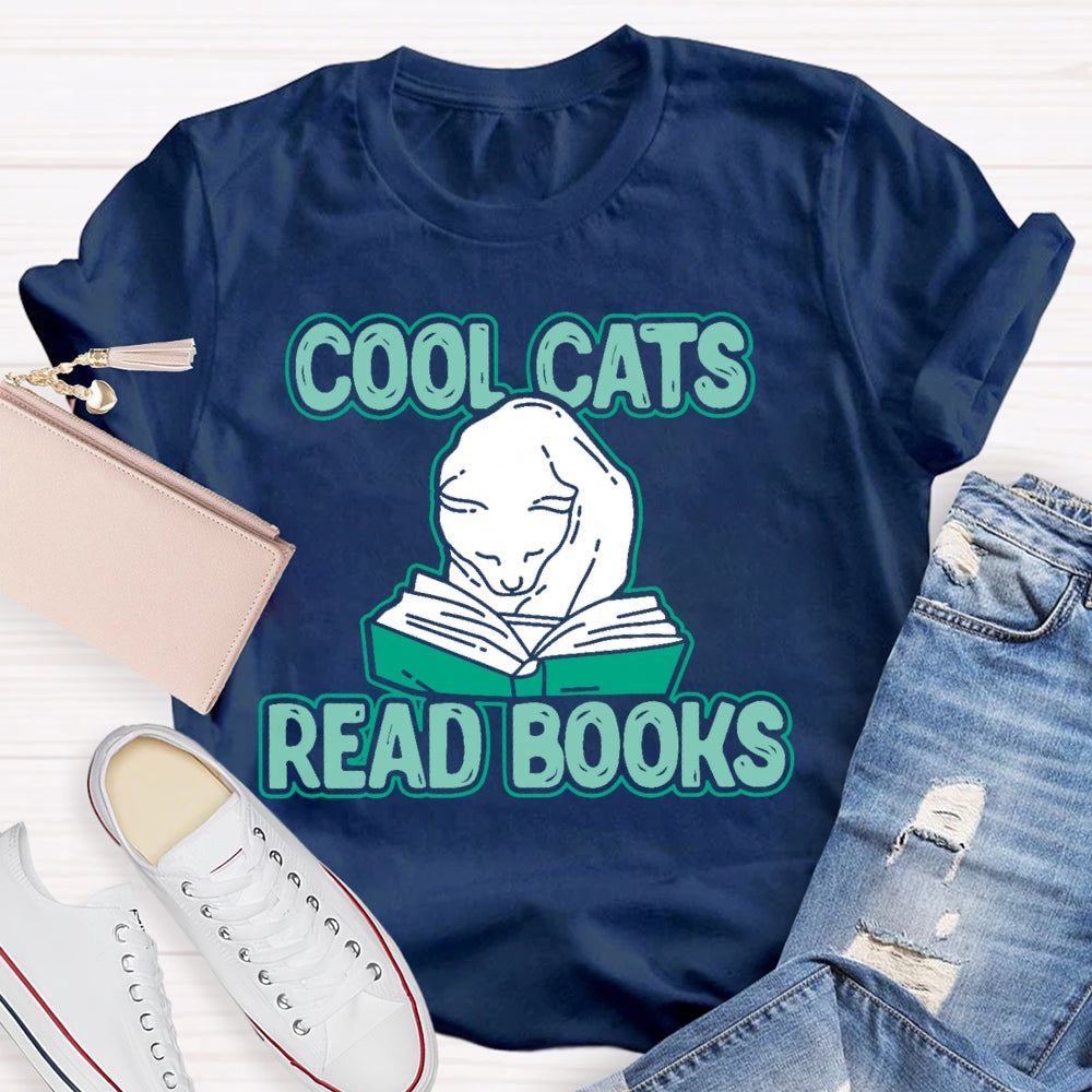 Cool Cats Read Books T-shirt