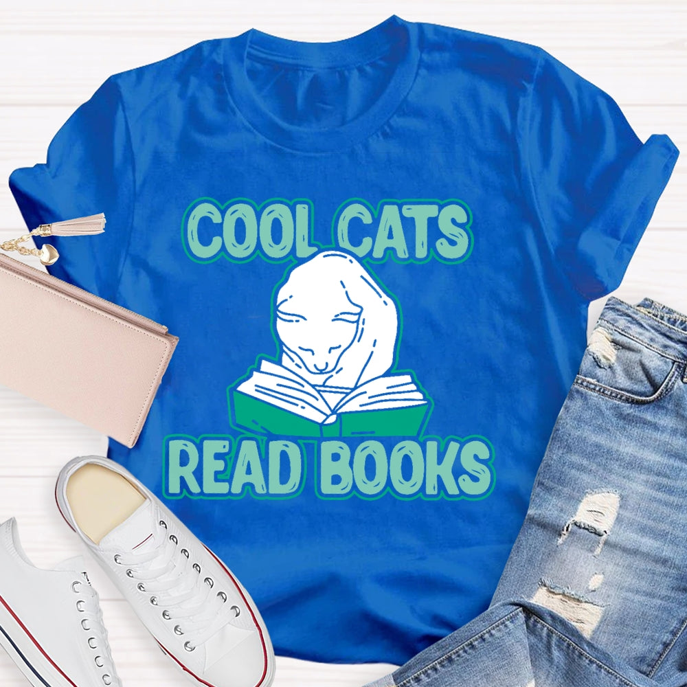 Cool Cats Read Books T-shirt