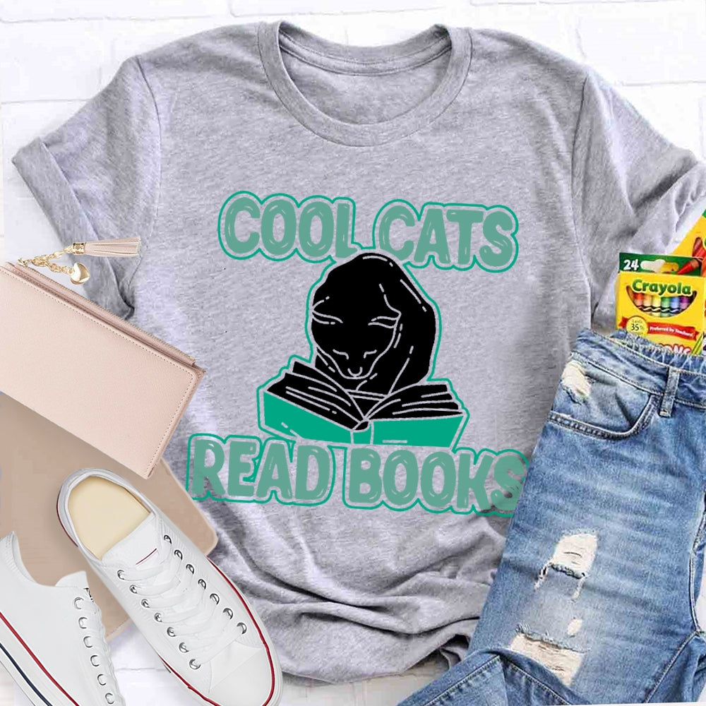 Cool Cats Read Books T-shirt
