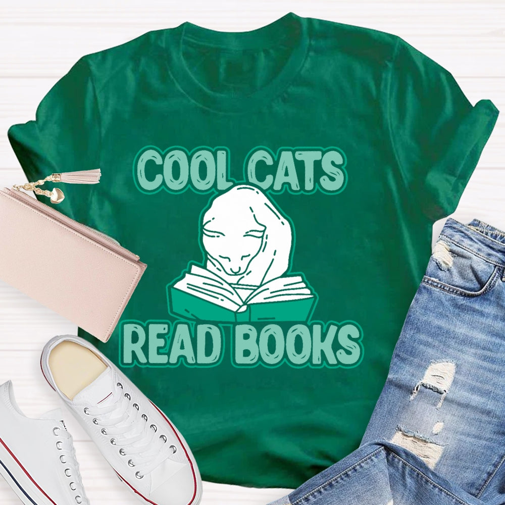 Cool Cats Read Books T-shirt