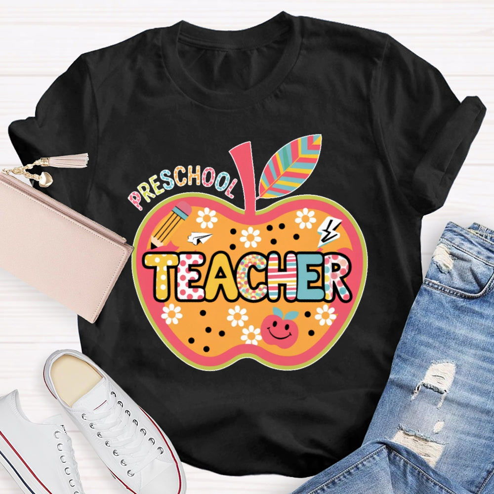 Personalized Grade Apple Graphic T-shirt