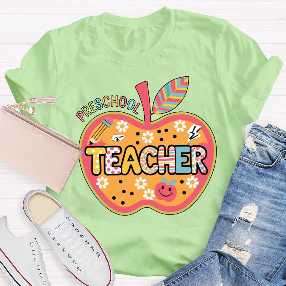 Personalized Grade Apple Graphic T-shirt