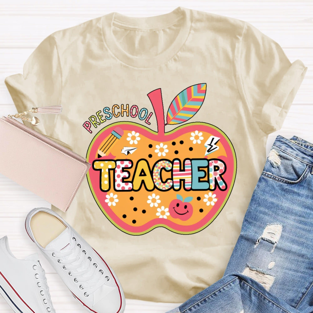 Personalized Grade Apple Graphic T-shirt