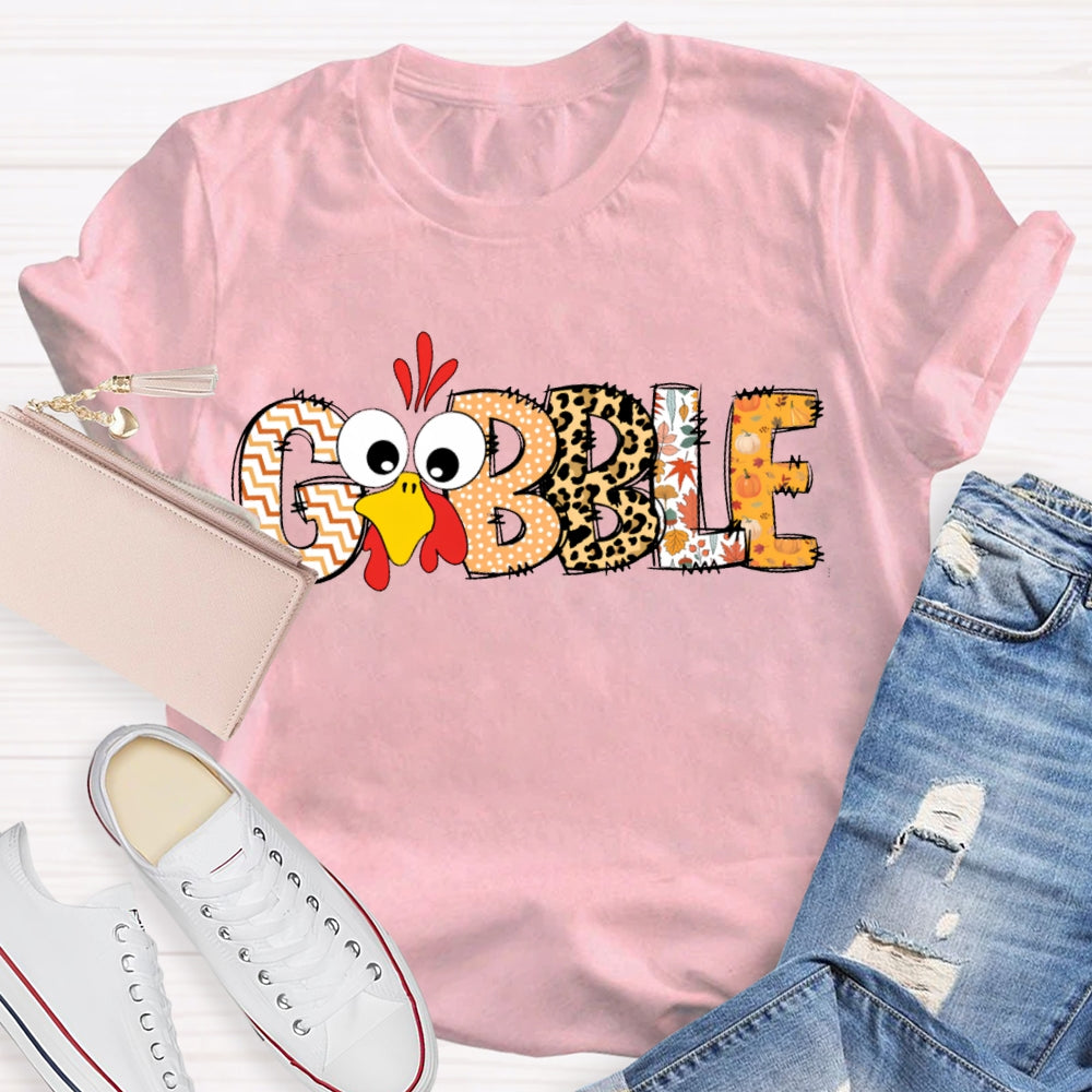 Thanksgiving Turkey Colorful Leopard Font T-shirt