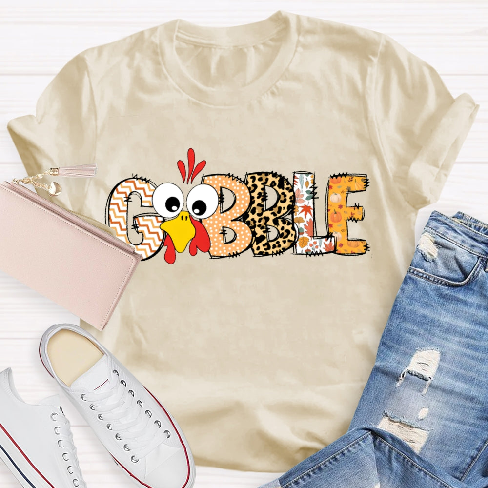 Thanksgiving Turkey Colorful Leopard Font T-shirt