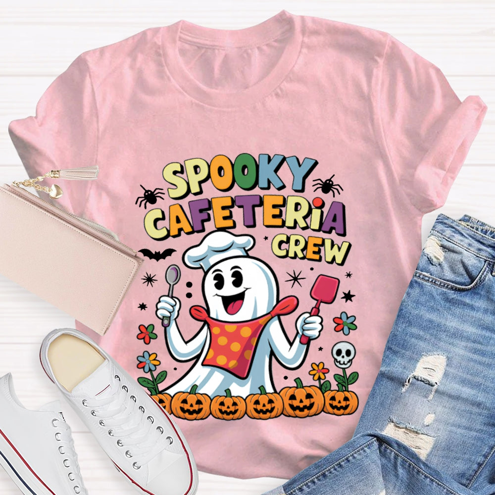 Spooky Cafeteria Crew Chef Ghost And Pumpkin T-shirt
