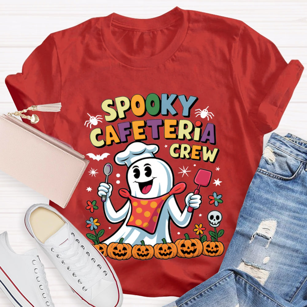 Spooky Cafeteria Crew Chef Ghost And Pumpkin T-shirt