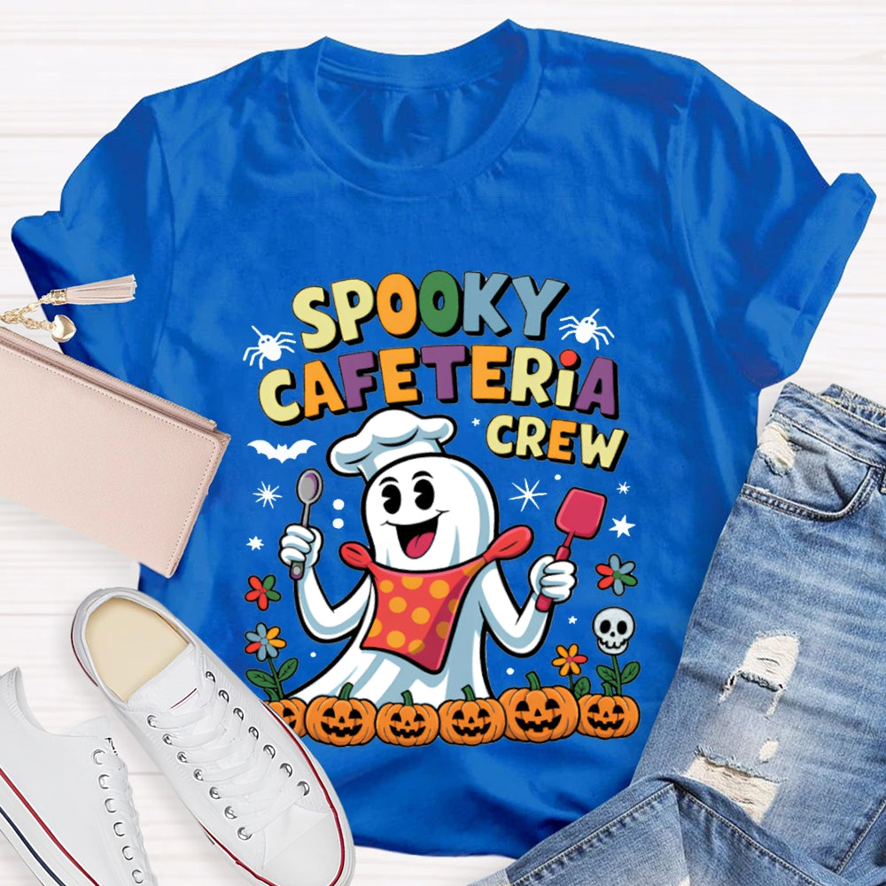 Spooky Cafeteria Crew Chef Ghost And Pumpkin T-shirt