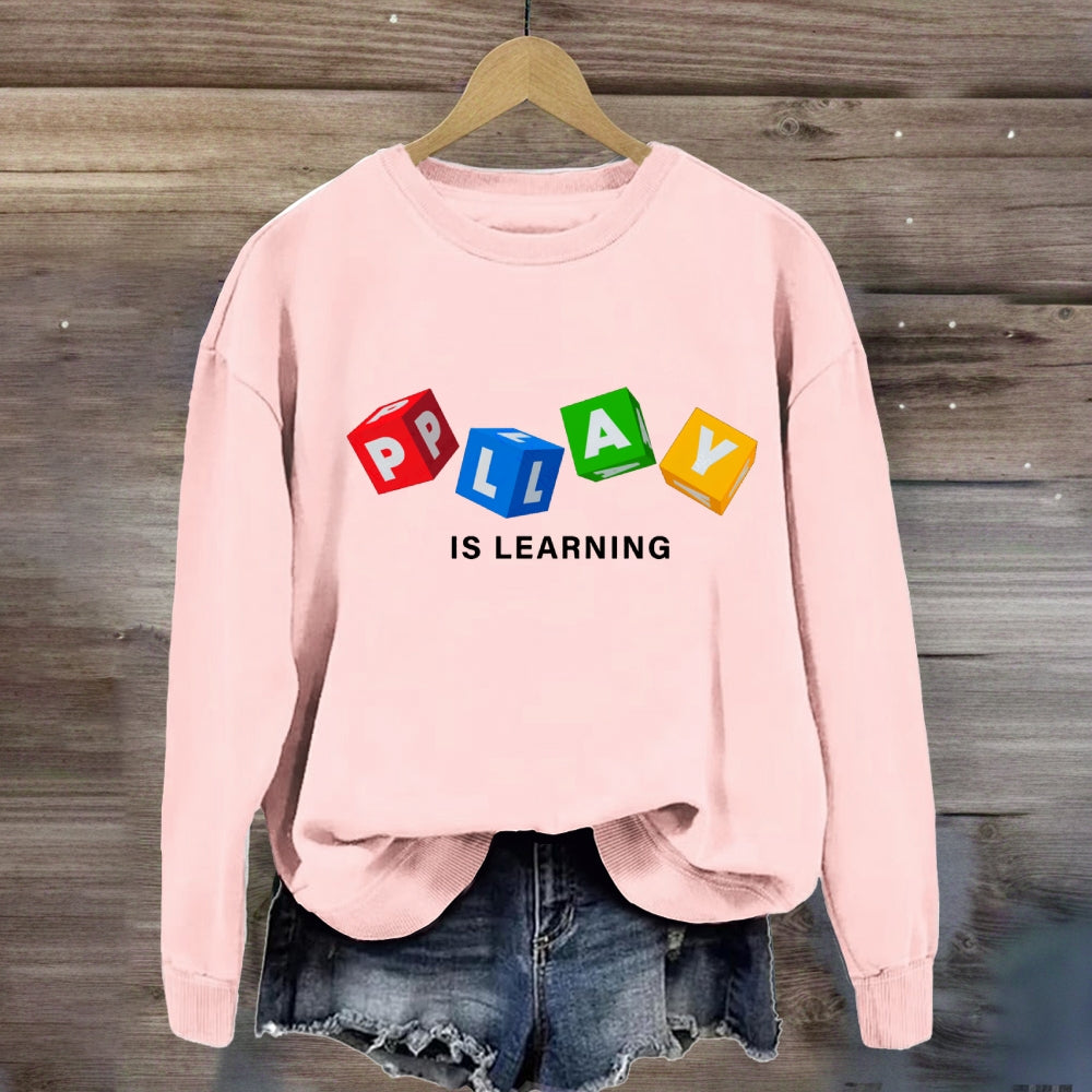 Play Is Learning Colorful Small Squares Sweatshirt