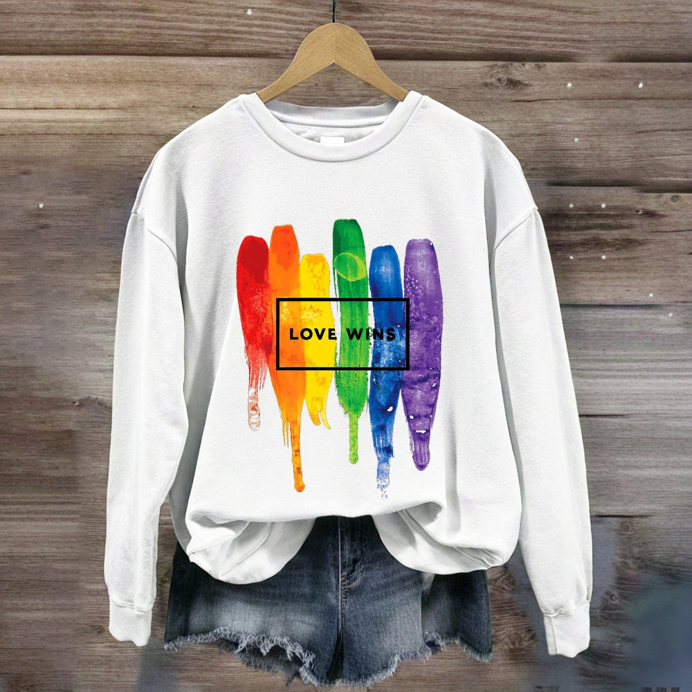 Love Wins Colorful Printed Sweatshirt