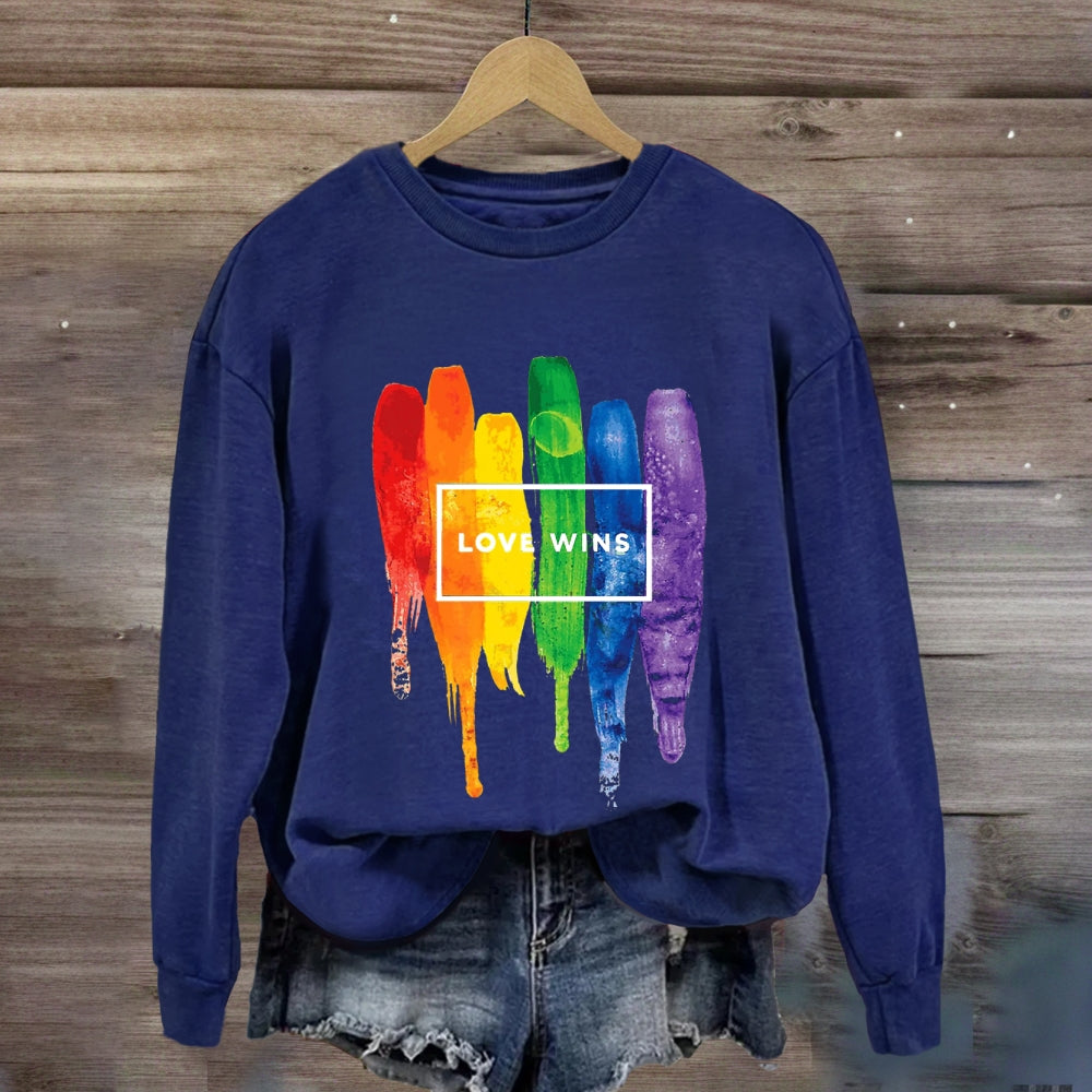 Love Wins Colorful Printed Sweatshirt