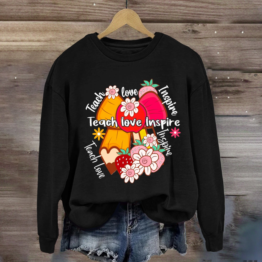 Teach Love Inspire Apple Bow Sweatshirt