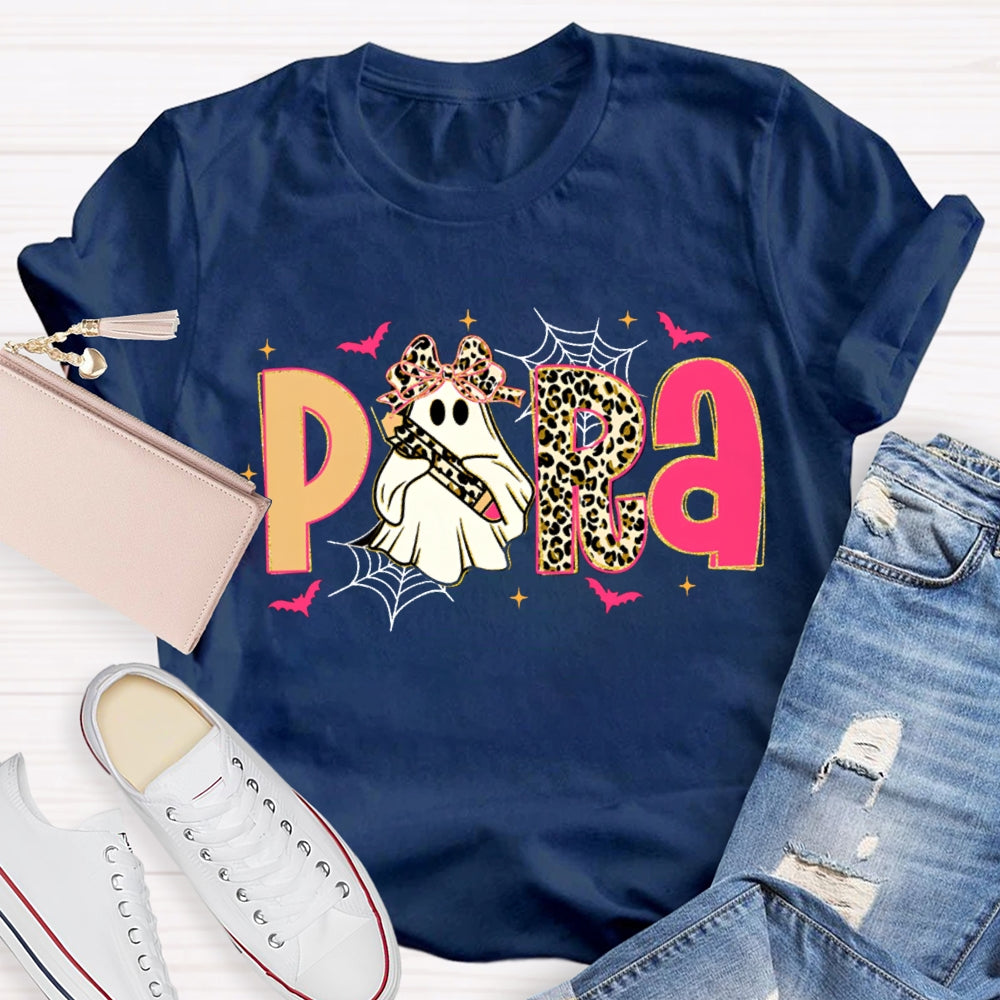 Halloween Leopard Para Pink Bat T-Shirt