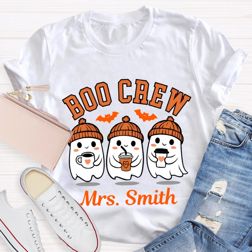 Personalized  Name Boo Crew Halloween T-Shirt