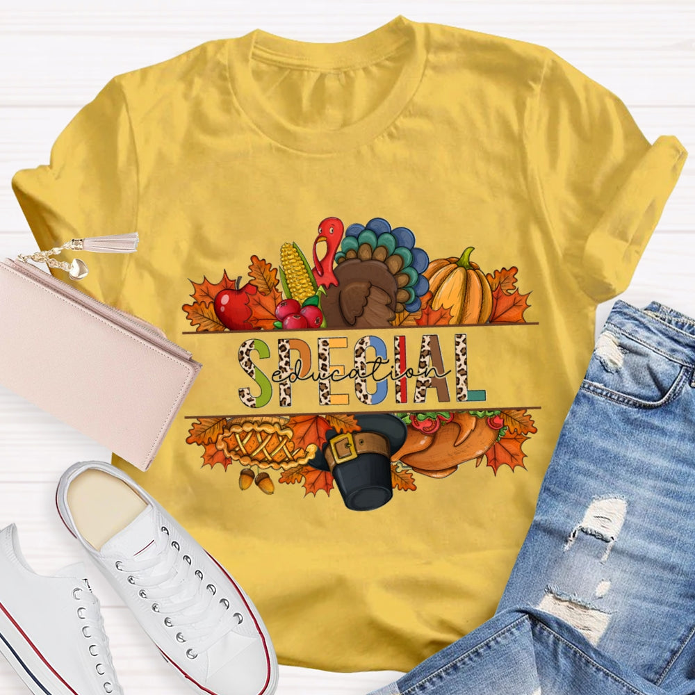 Special Education Fall Vibes Buddy Pumpkin Corn T-Shirt
