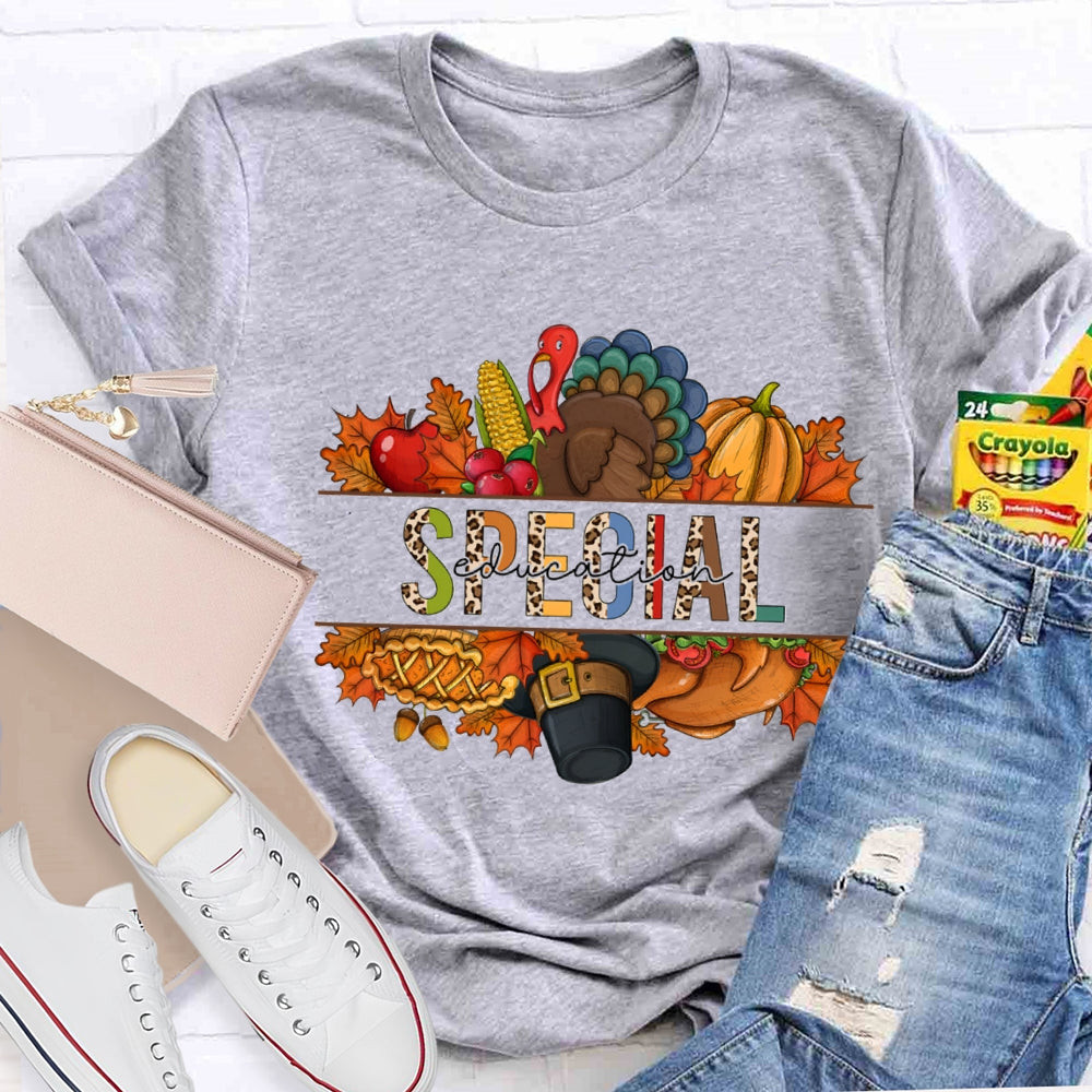 Special Education Fall Vibes Buddy Pumpkin Corn T-Shirt
