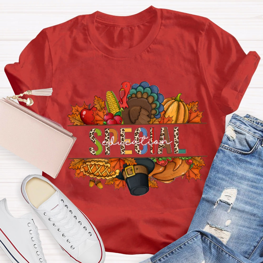 Special Education Fall Vibes Buddy Pumpkin Corn T-Shirt