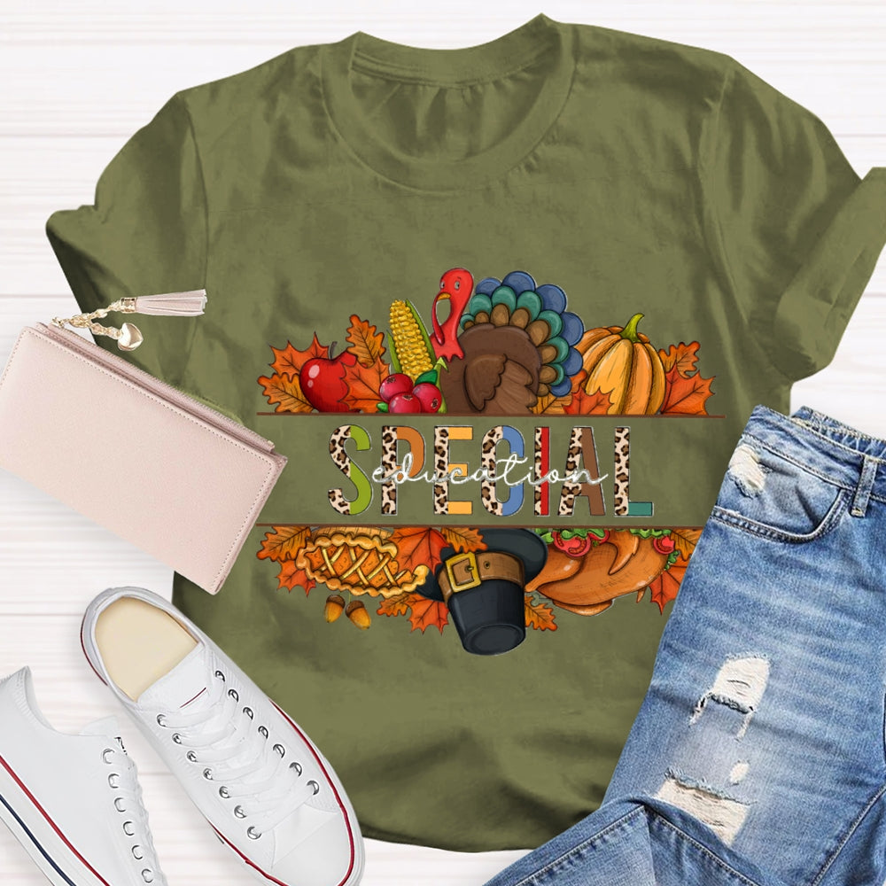 Special Education Fall Vibes Buddy Pumpkin Corn T-Shirt