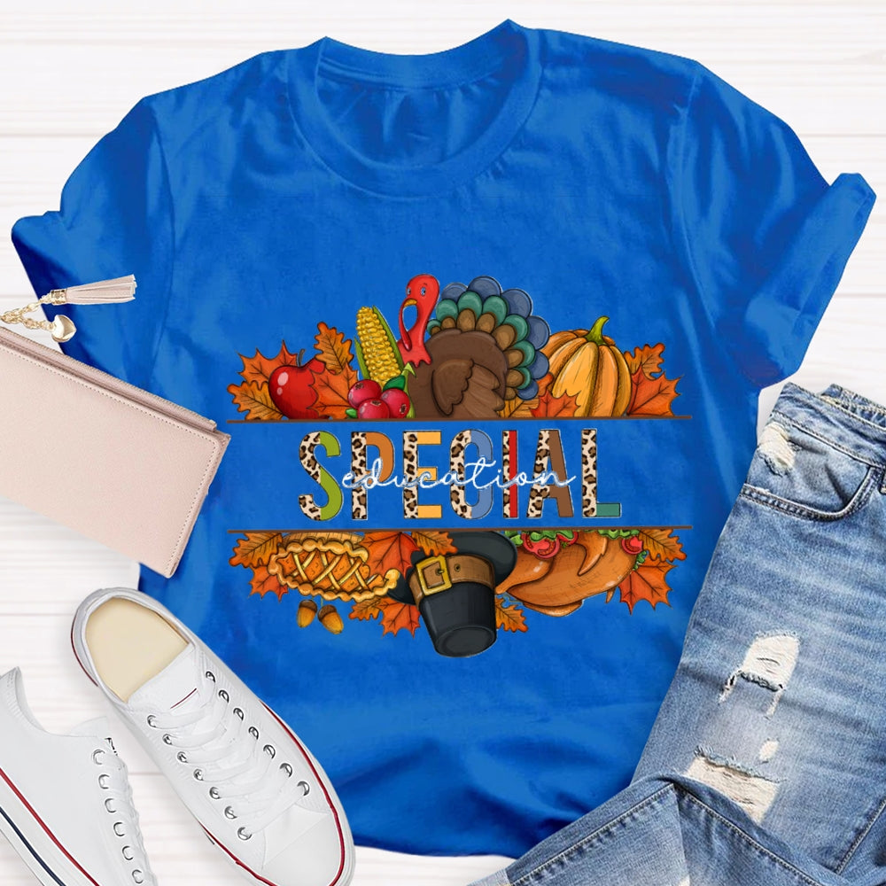 Special Education Fall Vibes Buddy Pumpkin Corn T-Shirt