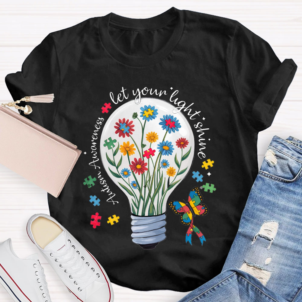 Let Your Light Shine Autism Awareness T-shirt