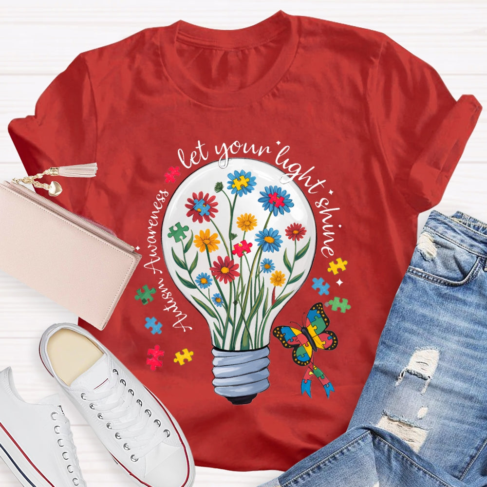 Let Your Light Shine Autism Awareness T-shirt