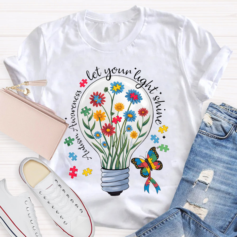 Let Your Light Shine Autism Awareness T-shirt