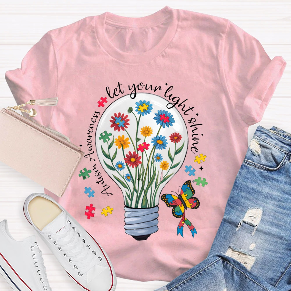 Let Your Light Shine Autism Awareness T-shirt