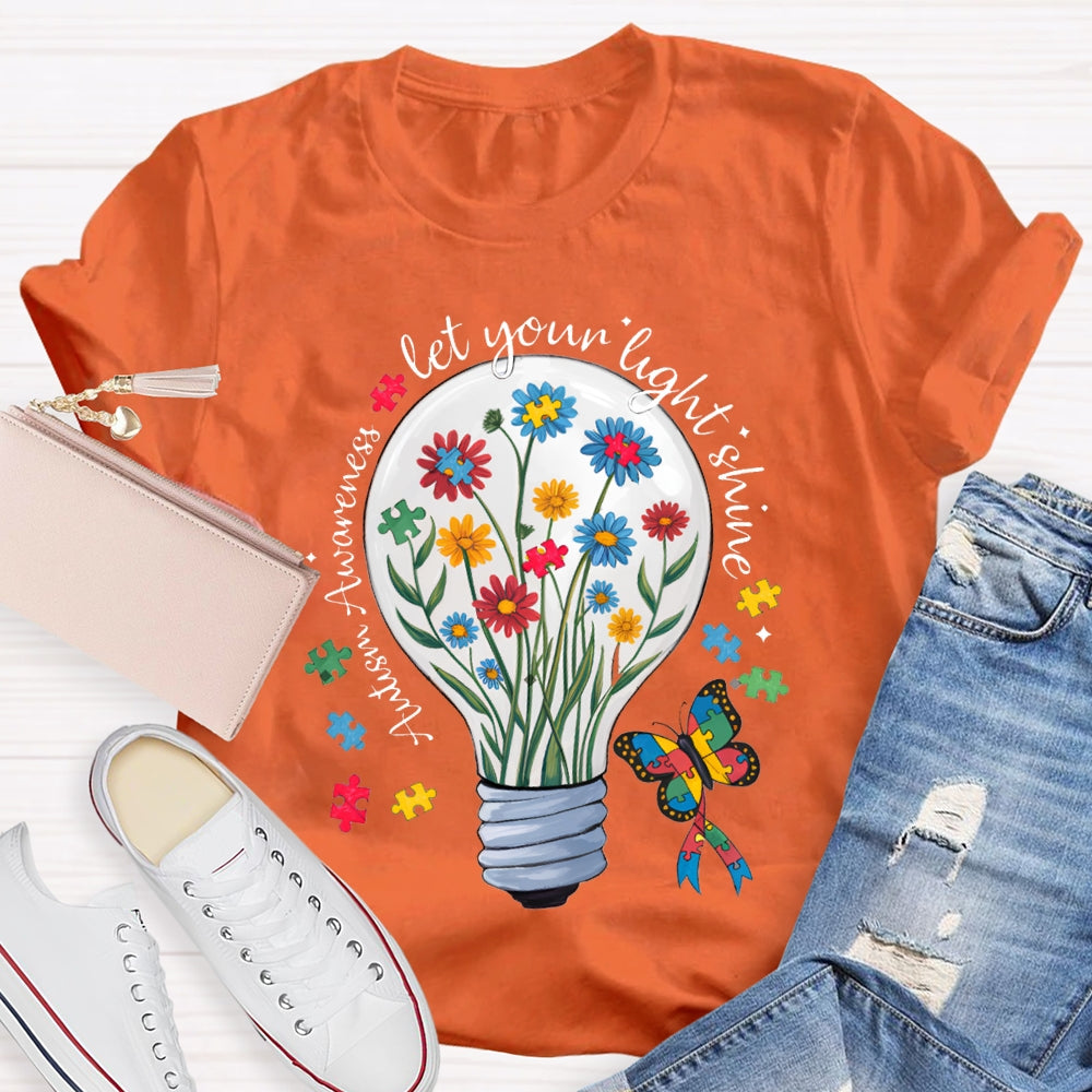 Let Your Light Shine Autism Awareness T-shirt