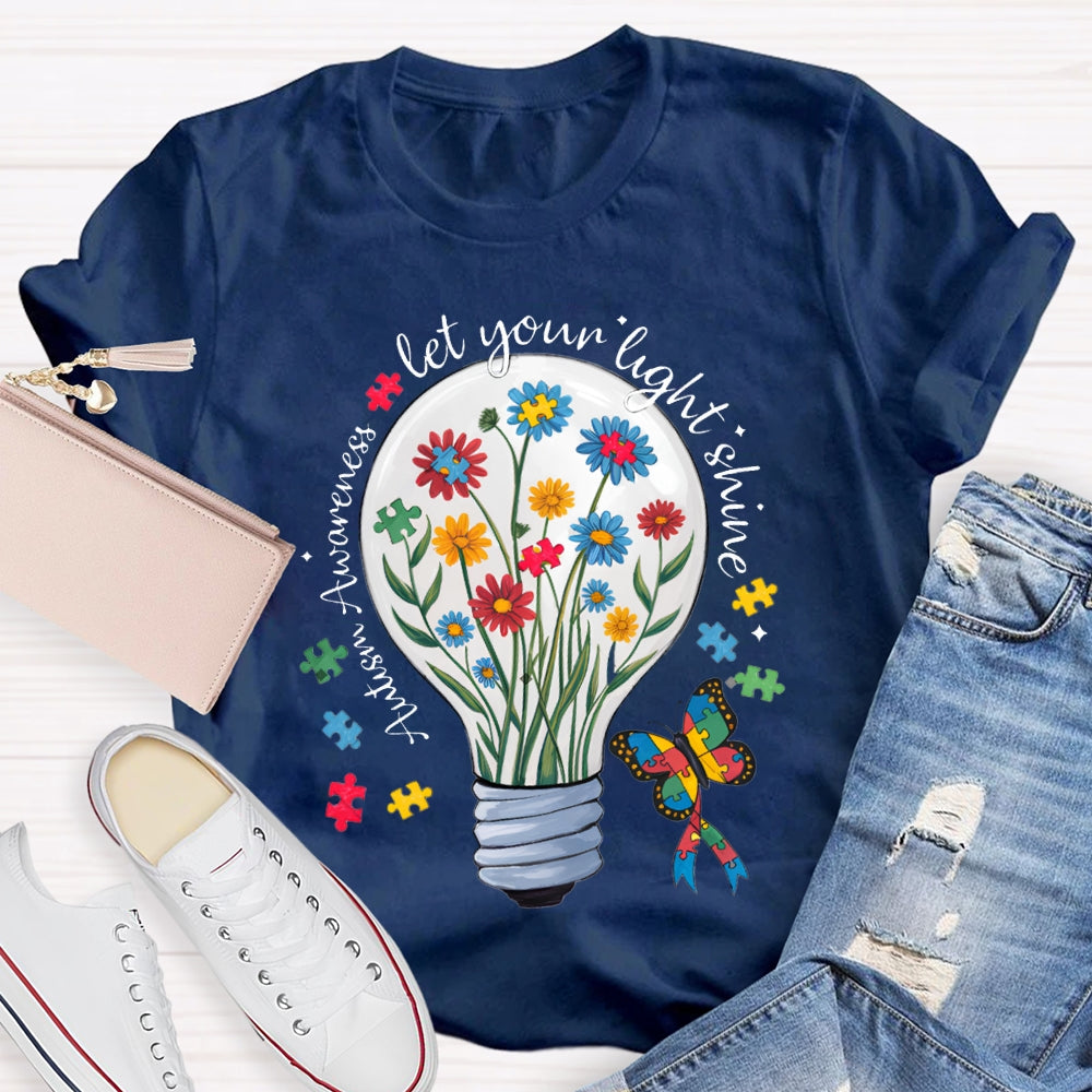 Let Your Light Shine Autism Awareness T-shirt