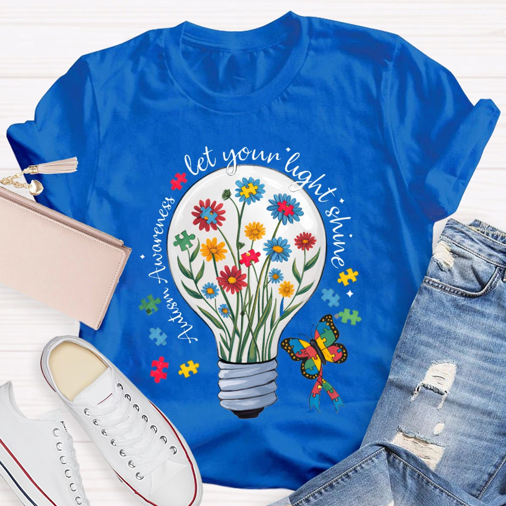 Let Your Light Shine Autism Awareness T-shirt