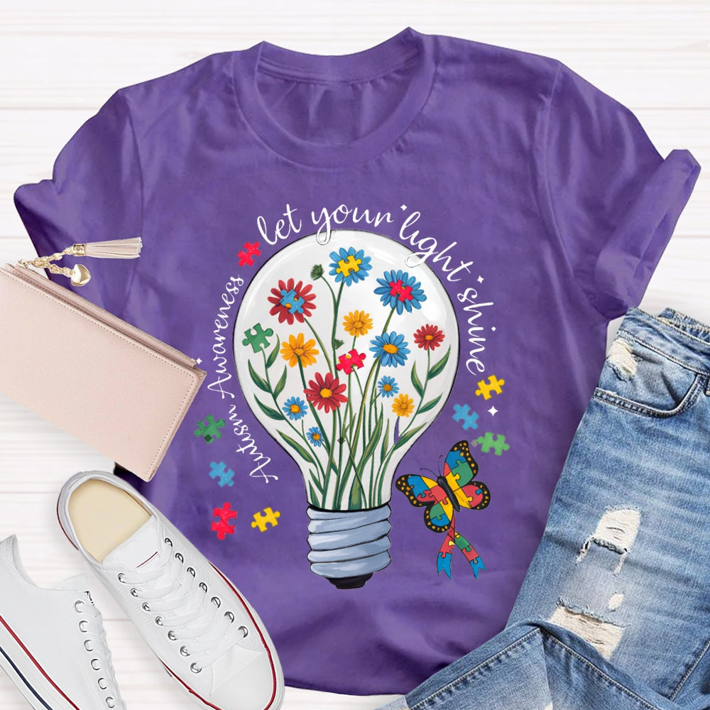 Let Your Light Shine Autism Awareness T-shirt