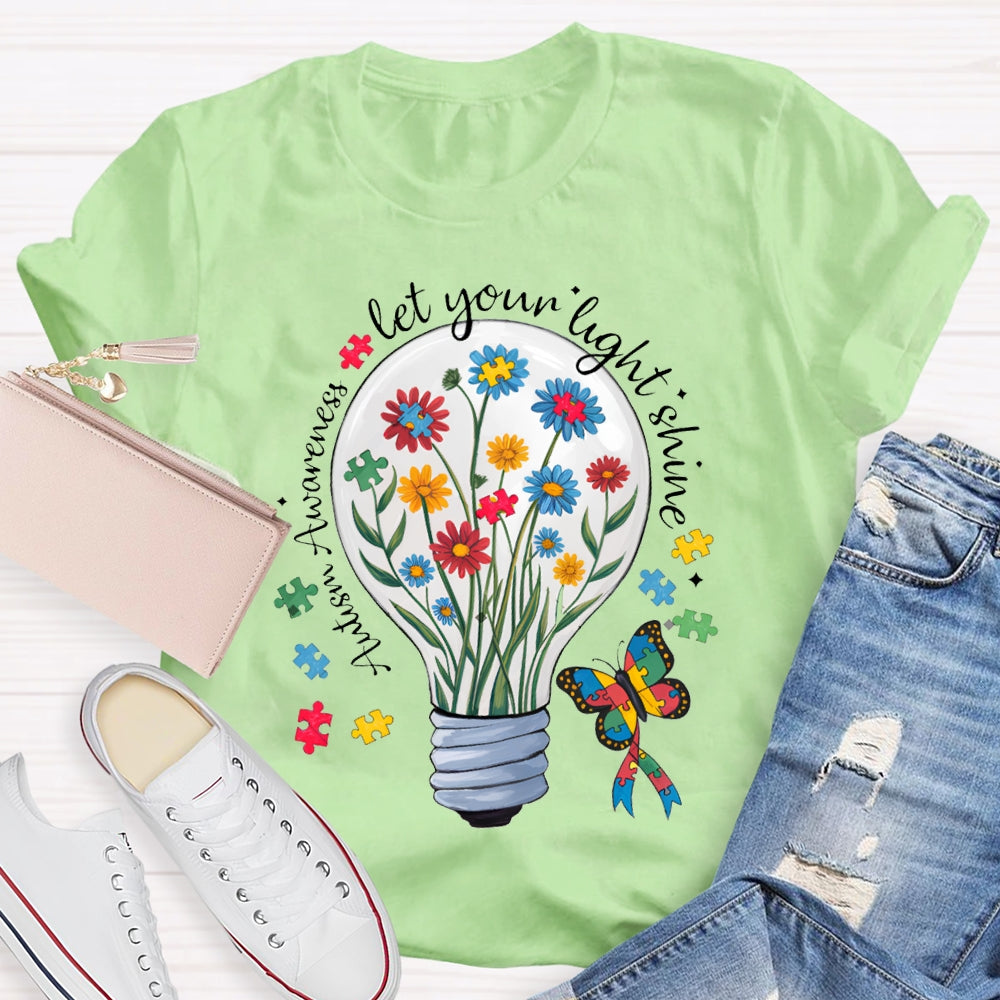 Let Your Light Shine Autism Awareness T-shirt