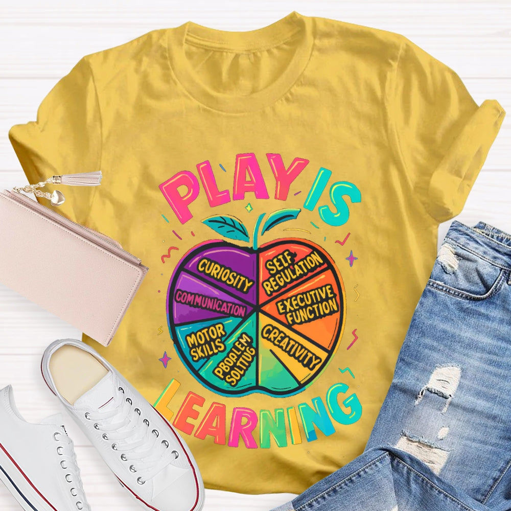 Play Is Learning Colorful Apple T-shirt