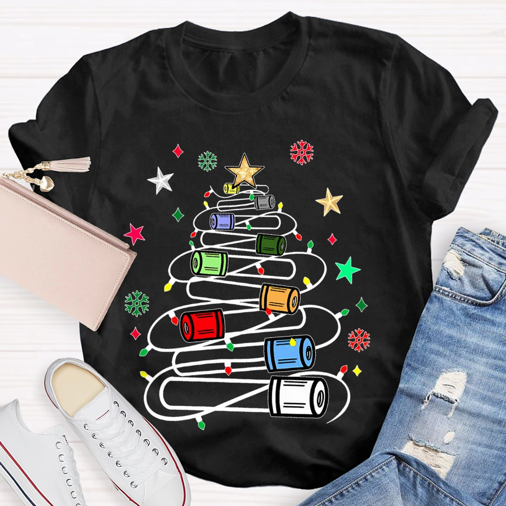 Christmas Light Strip Stars T-shirt