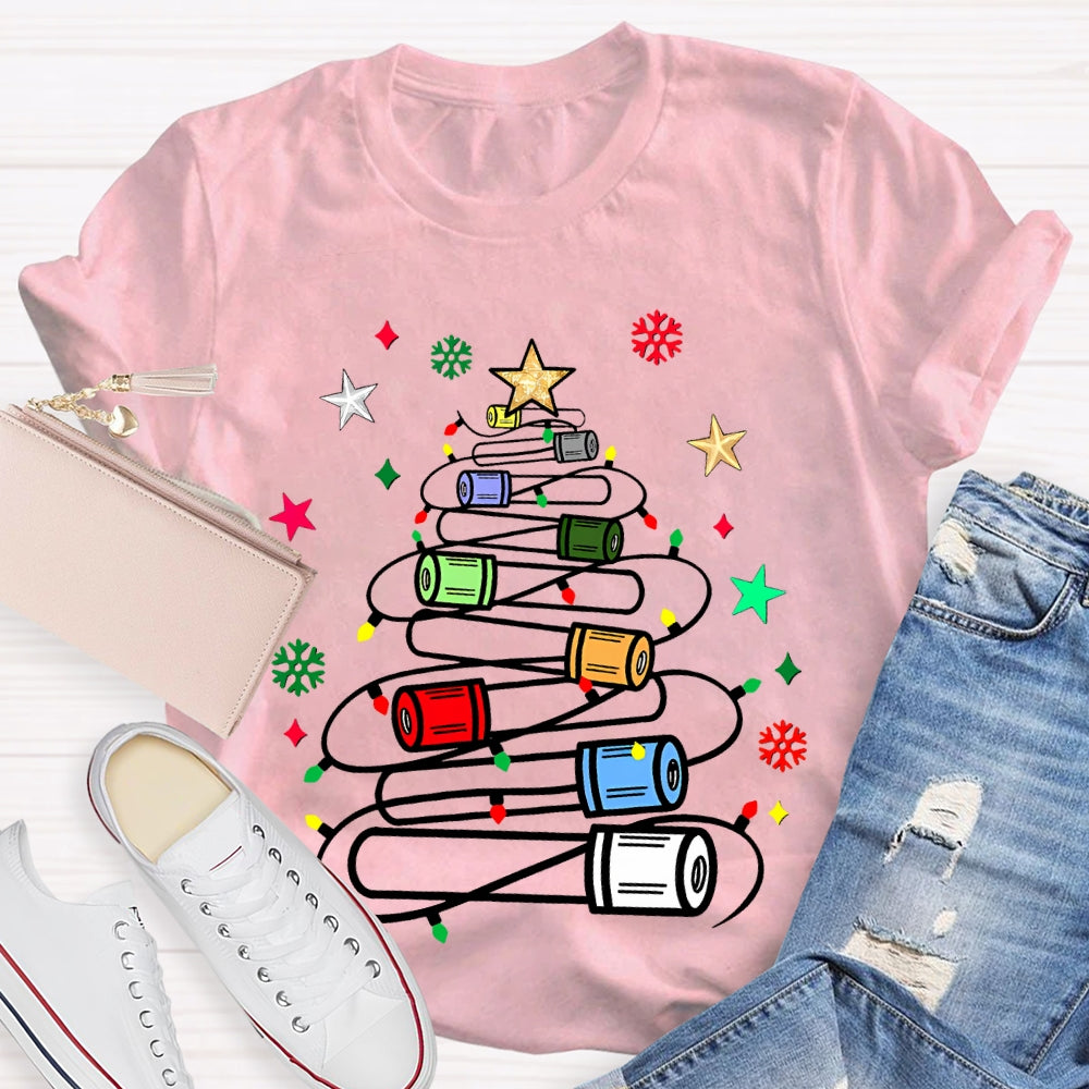 Christmas Light Strip Stars T-shirt