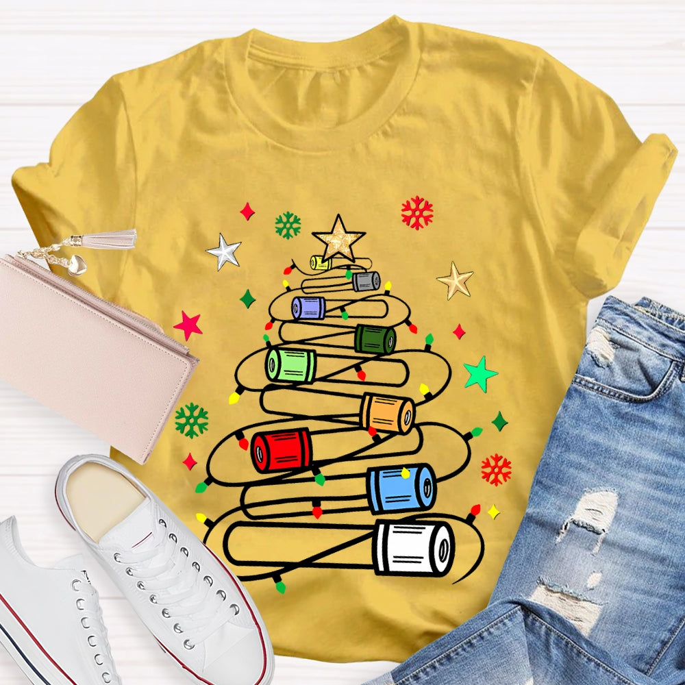Christmas Light Strip Stars T-shirt