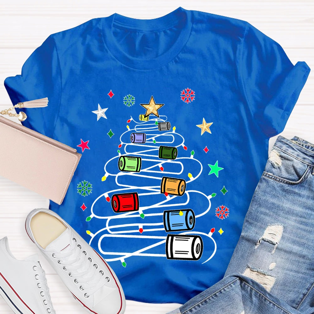 Christmas Light Strip Stars T-shirt