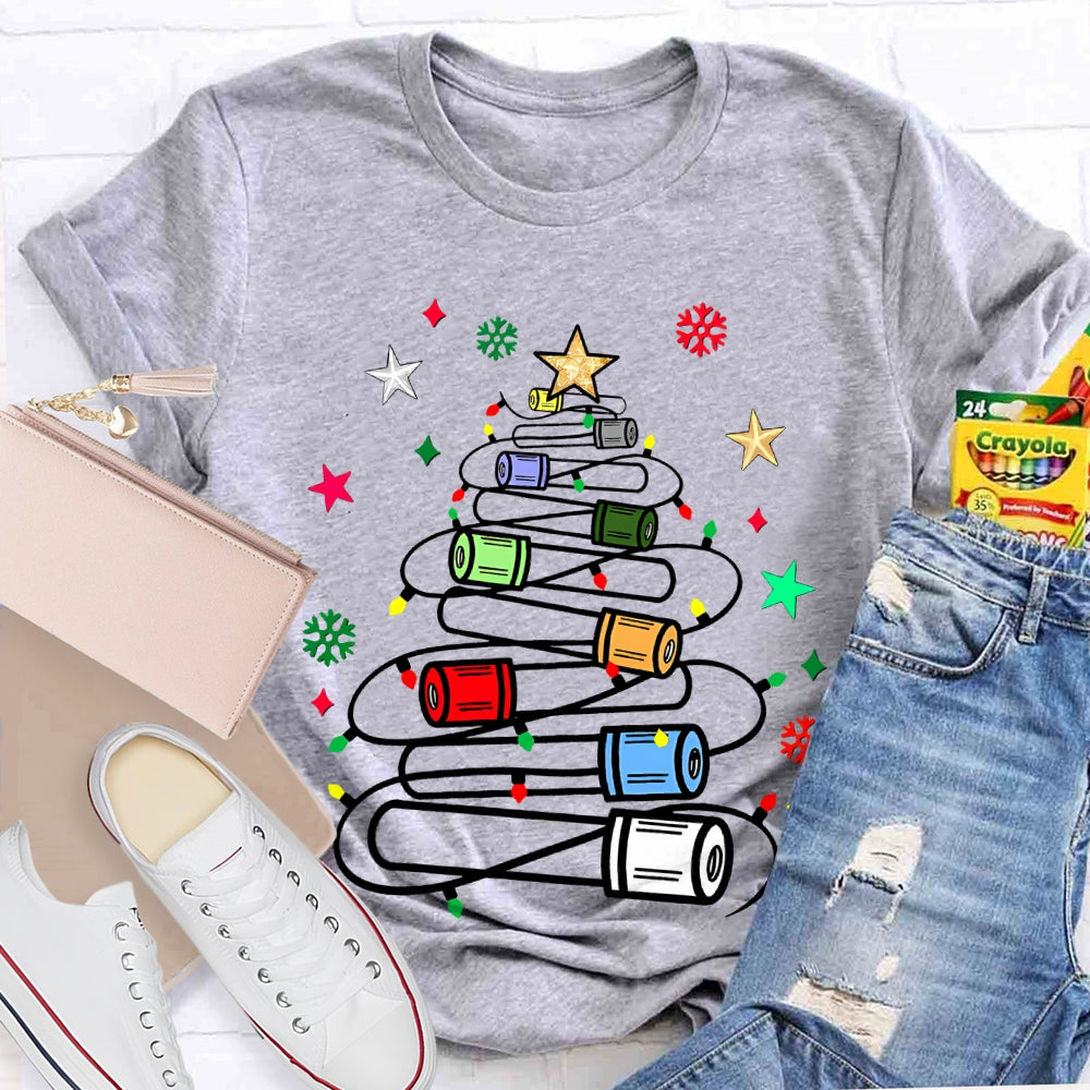 Christmas Light Strip Stars T-shirt