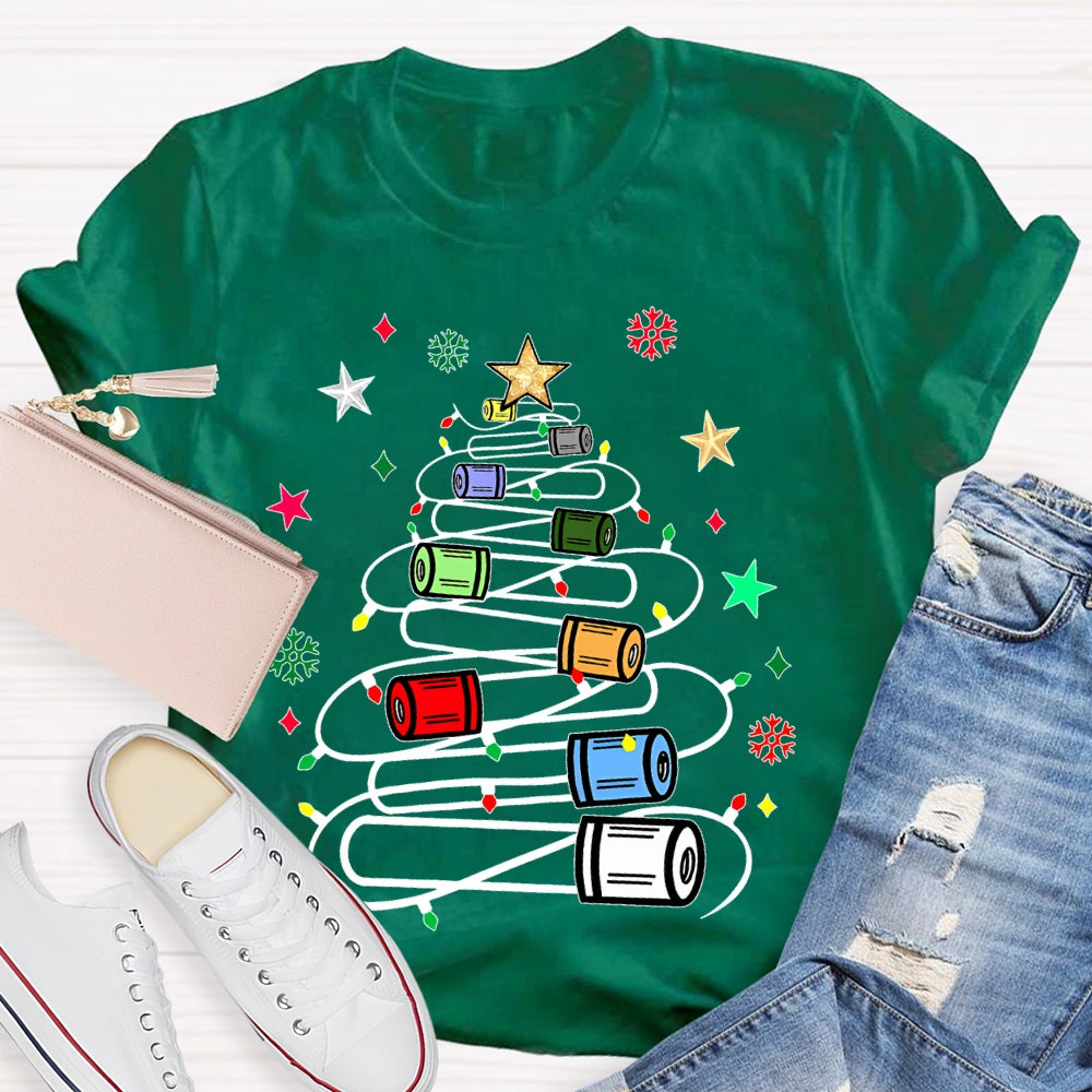 Christmas Light Strip Stars T-shirt