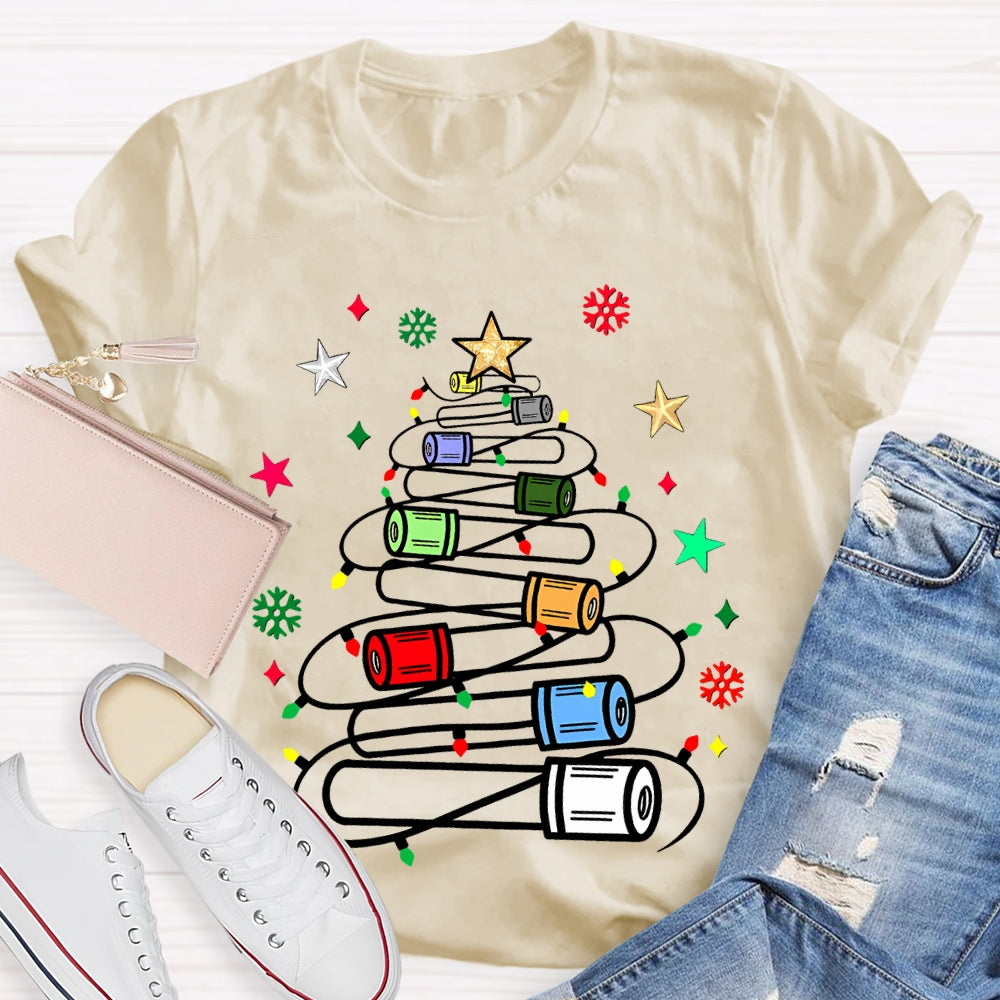 Christmas Light Strip Stars T-shirt