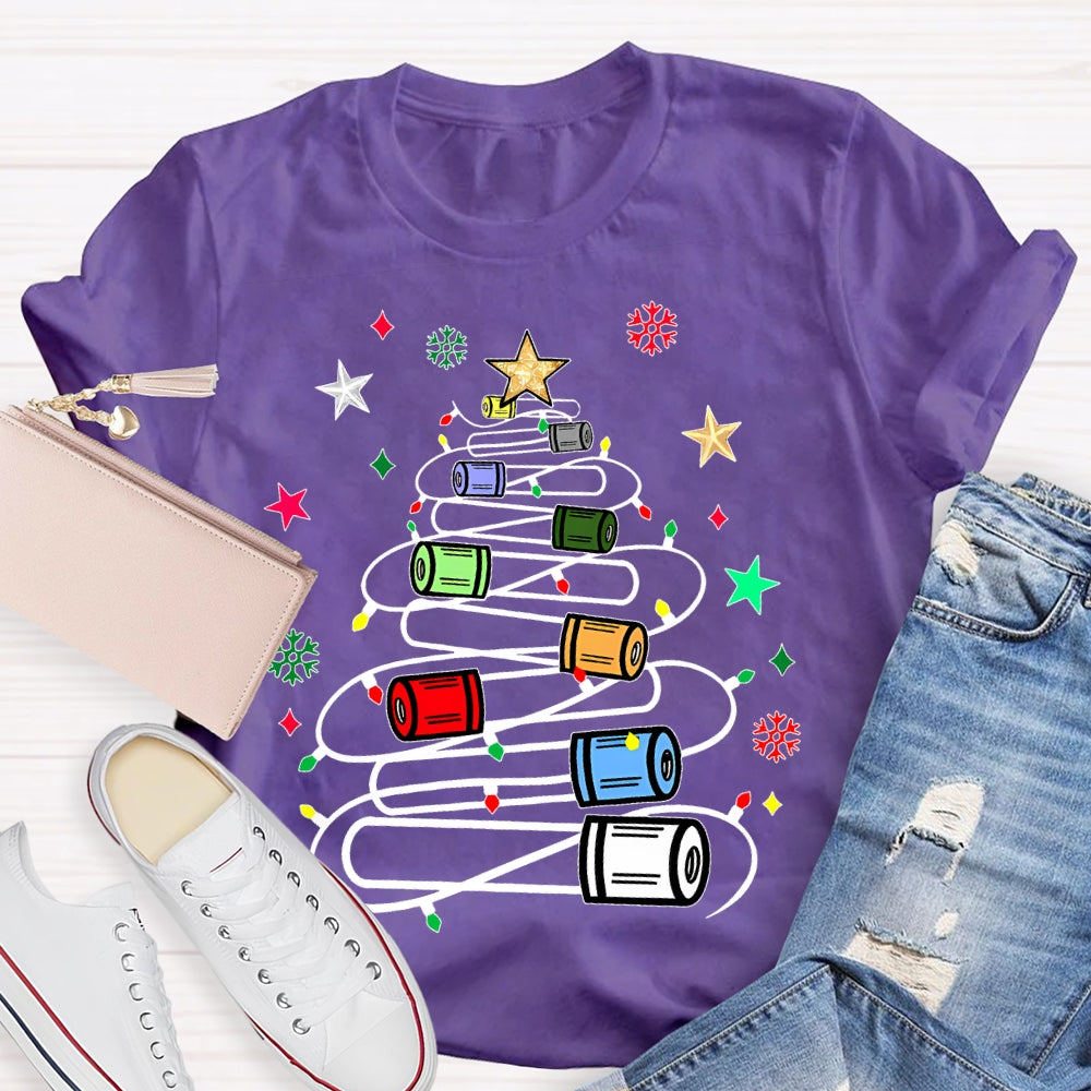 Christmas Light Strip Stars T-shirt