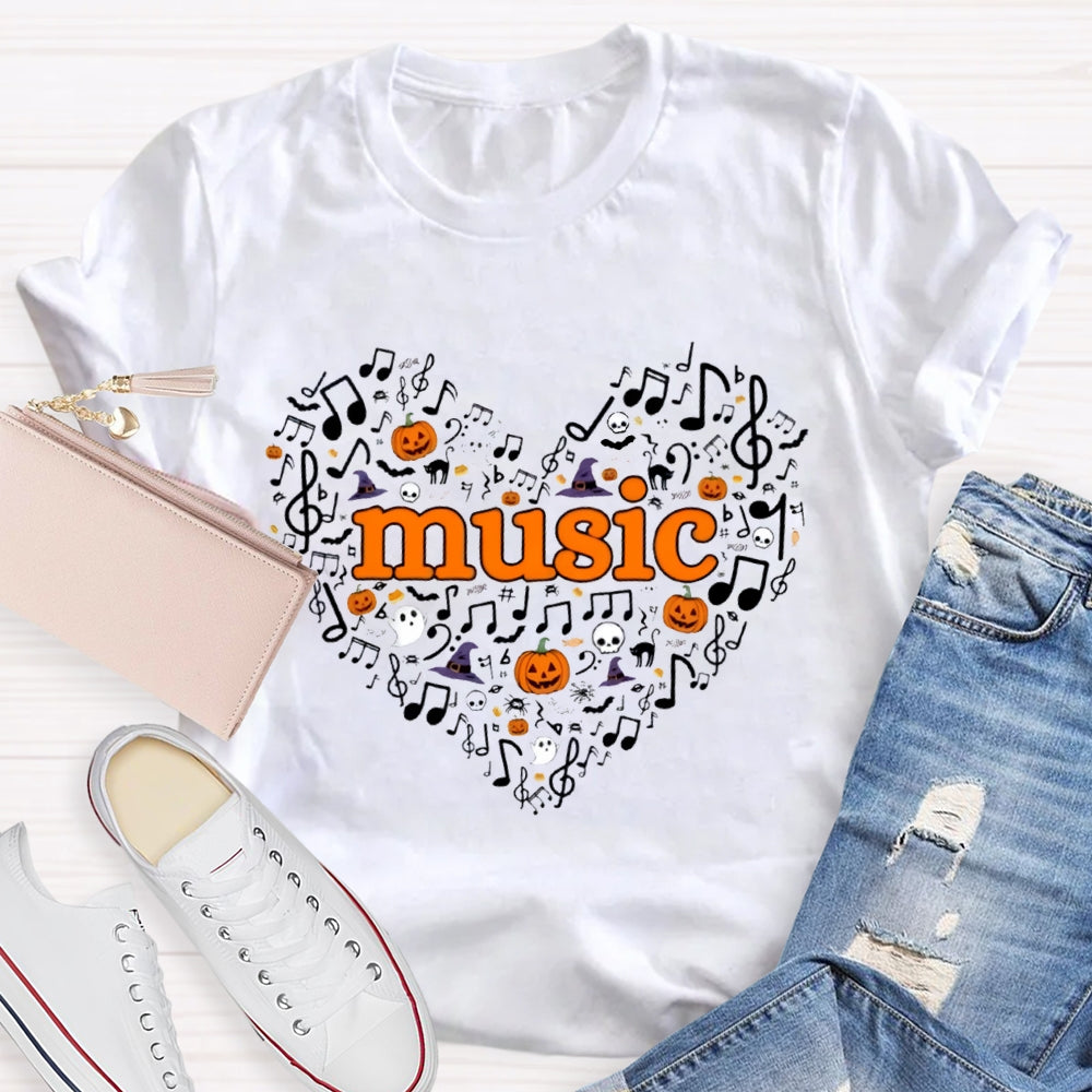 Music Ghost Pumpkin Halloween T-shirt