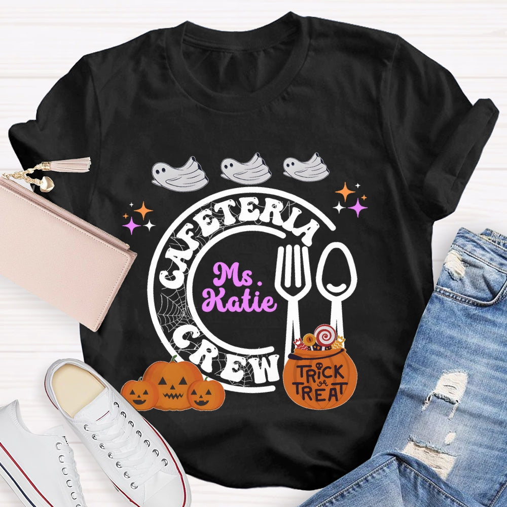 Personalized Name Cafeteria Crew Halloween T-shirt