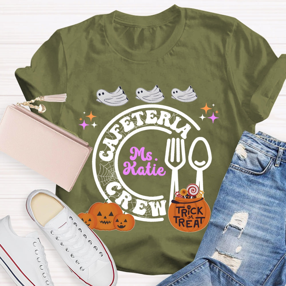 Personalized Name Cafeteria Crew Halloween T-shirt