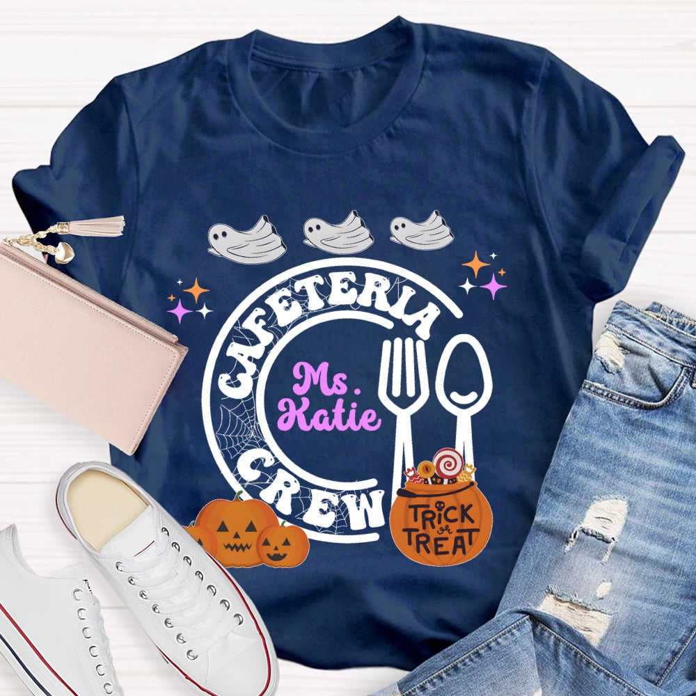 Personalized Name Cafeteria Crew Halloween T-shirt