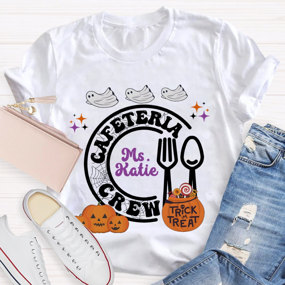 Personalized Name Cafeteria Crew Halloween T-shirt